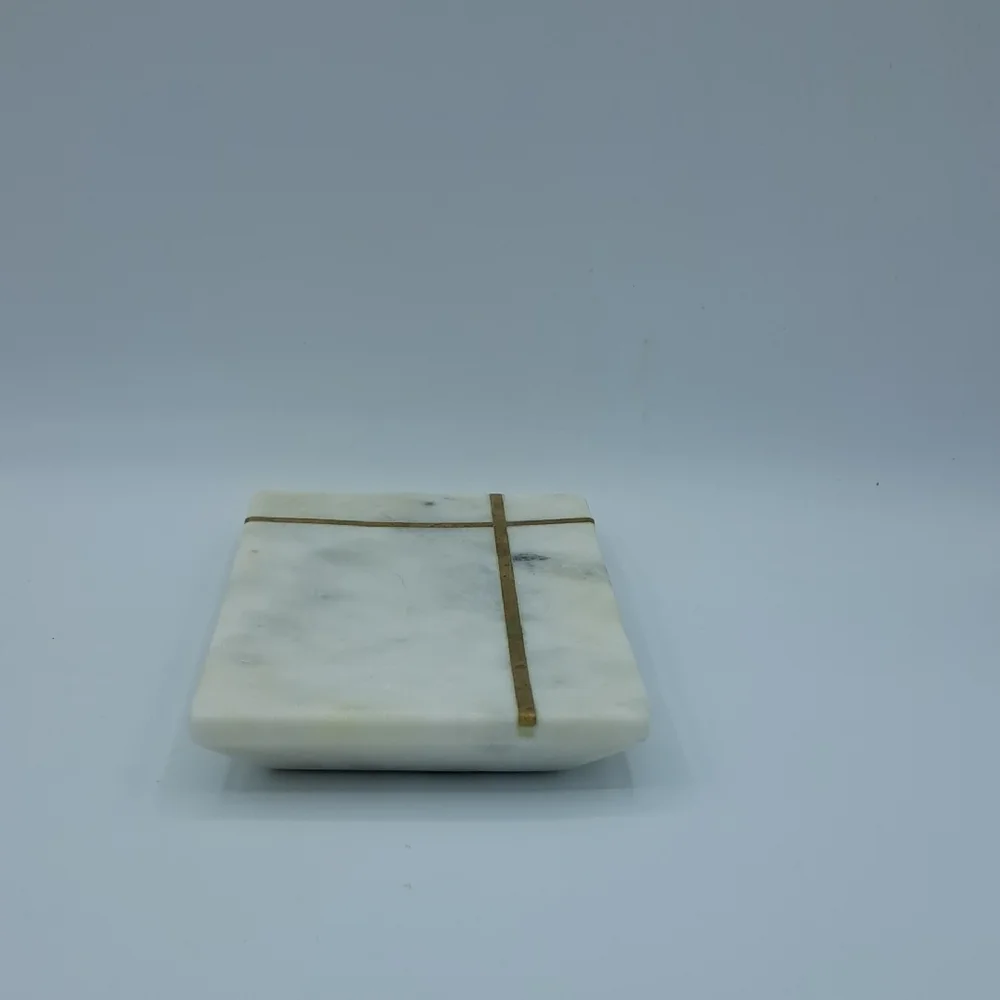 Marble Coaster with Gold Accents 5.5